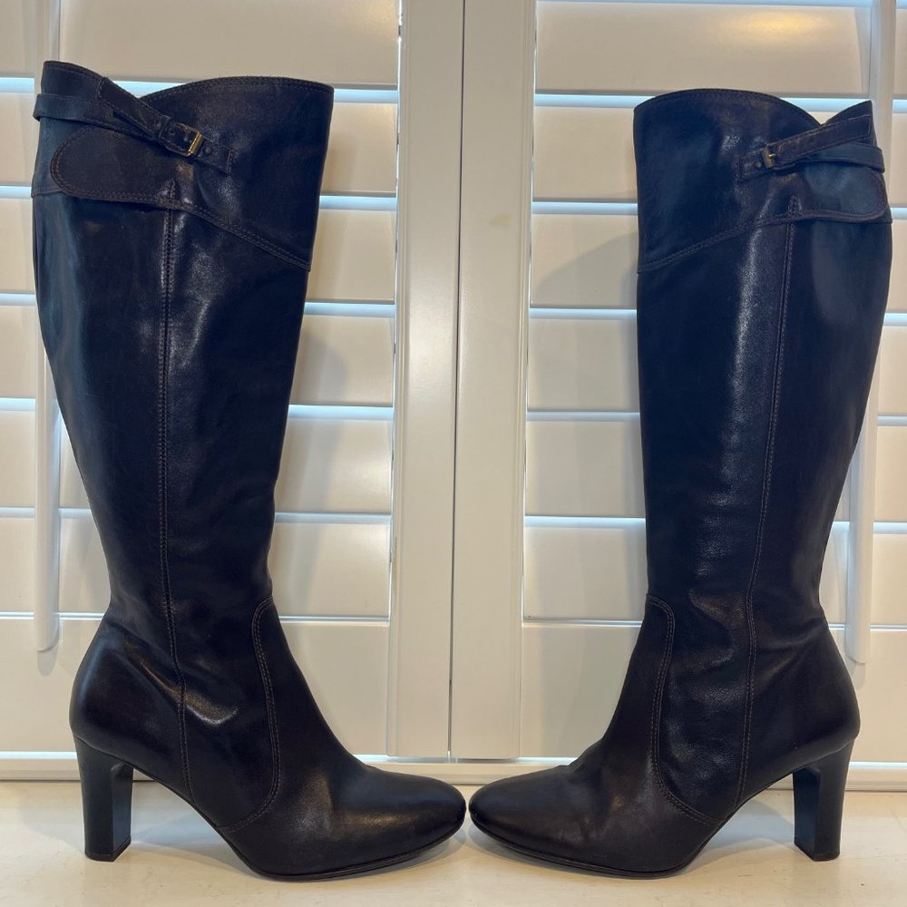 J. CREW tall brown leather boots size 8
